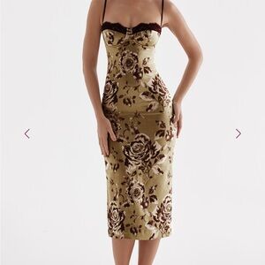 House of CB Cassia Floral Print Midi Dress